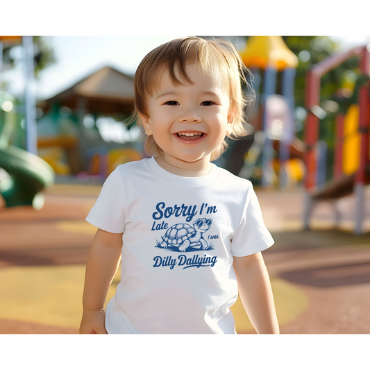 Sorry I'm Late Toddler Tee - Turtle Graphic