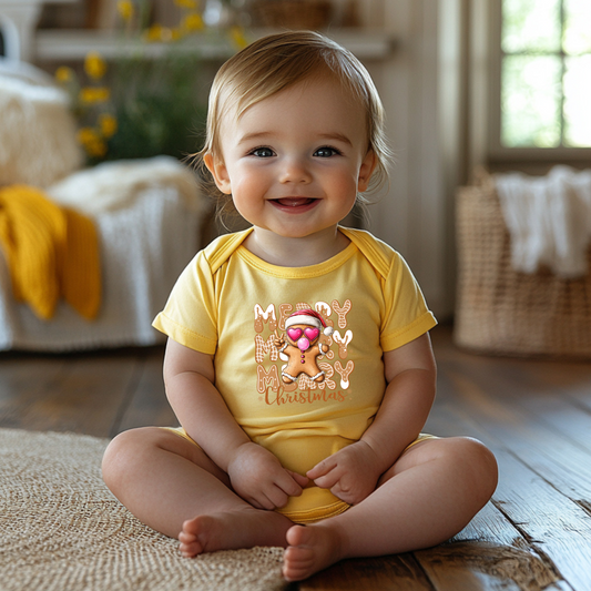 Gingerbread Merry Christmas Baby Onesie