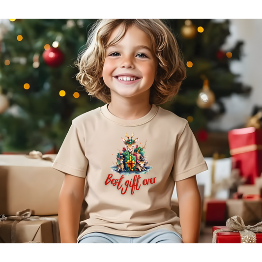 Best Gift Ever Toddler Tee Christmas Reindeer Gift Shirt, Holiday Toddler T-Shirt, Christmas Gift