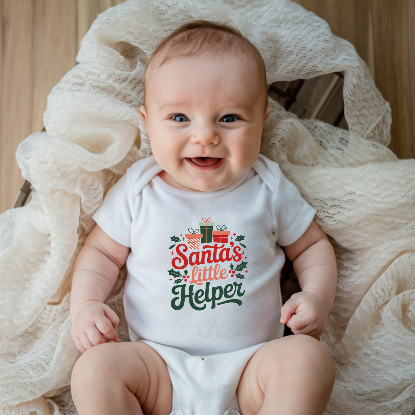 Santa's Little Helper Baby Onesie - First Christmas