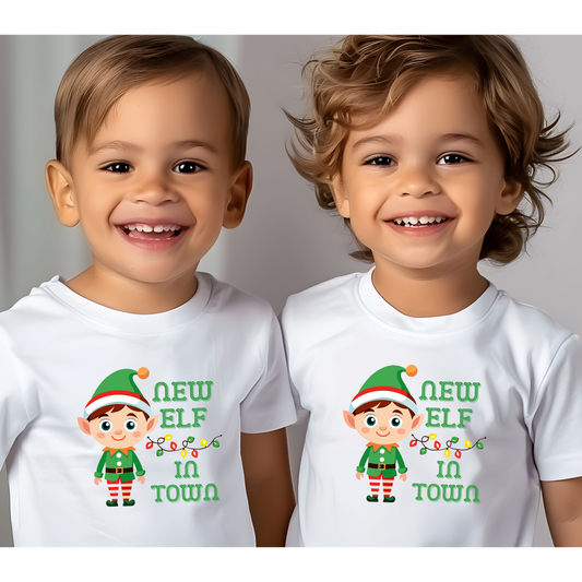 New Elf in Town Toddler T-shirt, Holiday Gift, Christmas Gift