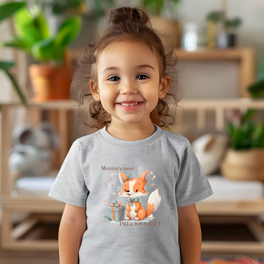 Mommy's Most Precious Gift Baby Fox Toddler T-shirt, Holiday shirt, Christmas, Hannukkah