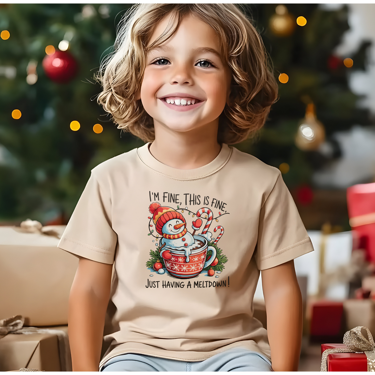 Holiday Meltdown Snowman Toddler Tee - Funny Christmas Stress Gift