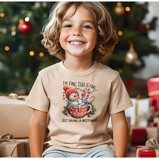 Holiday Meltdown Snowman Toddler Tee - Funny Christmas Stress Gift