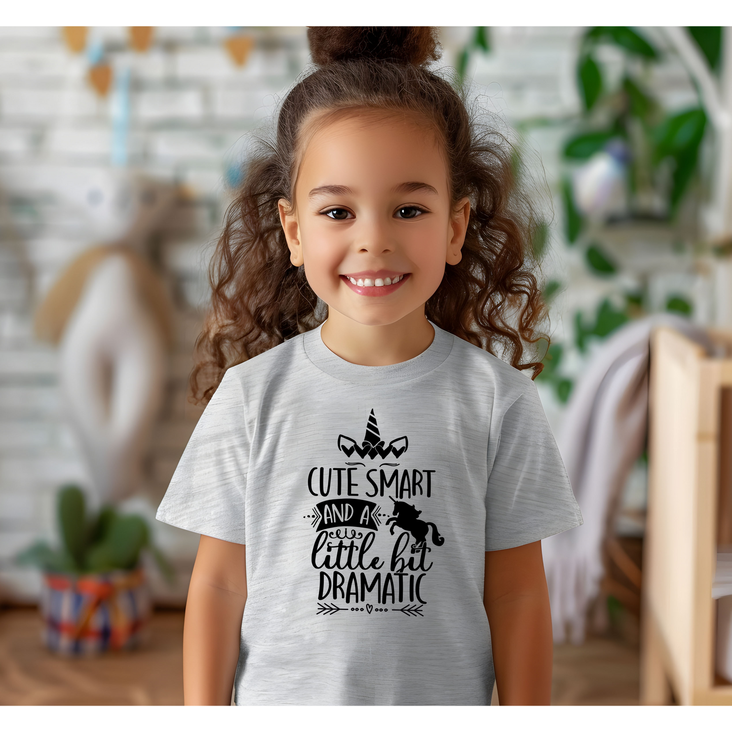 Cute, Smart, and a Little Bit Dramatic Toddler Tee - Funny Kids Tee