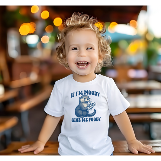 Otter Toddler Tee - Pizza Hangry - If I'm Moody Give me Foody - Otterly Adorable
