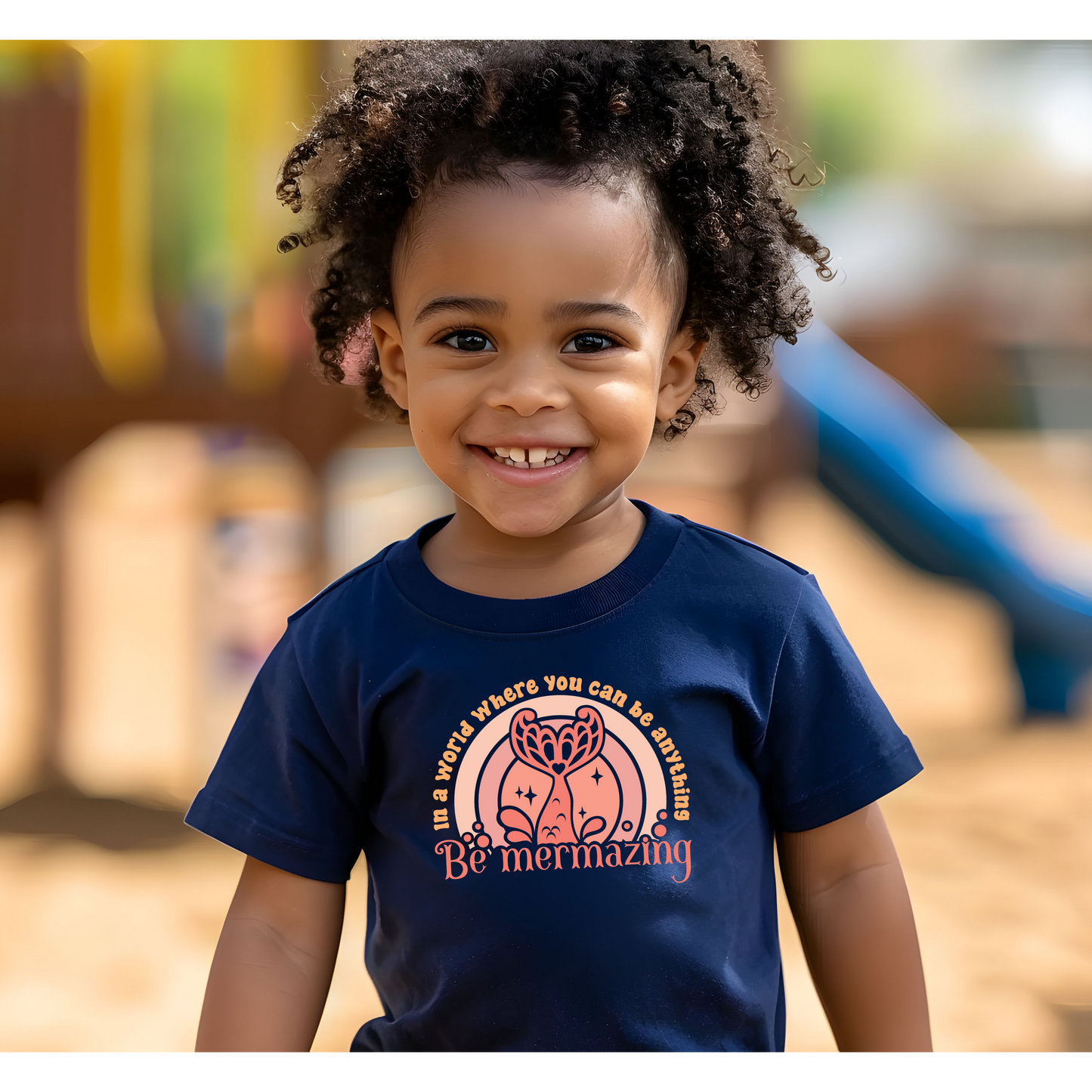 Mermaid Toddler Graphic Tee - 'Be Mermazing' Inspirational Short Sleeve Shirt, Kids Gift, Summer Wear, Positive Vibes Tee, Birthday Present