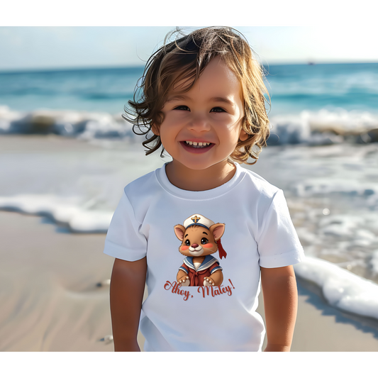 Ahoy Matey Nautical Animal Toddler Sailor Tee, Adorable Kids T-Shirt, Nautical Baby Shirt, Fun Toddler Apparel, Hey, Matey! Gift for Children