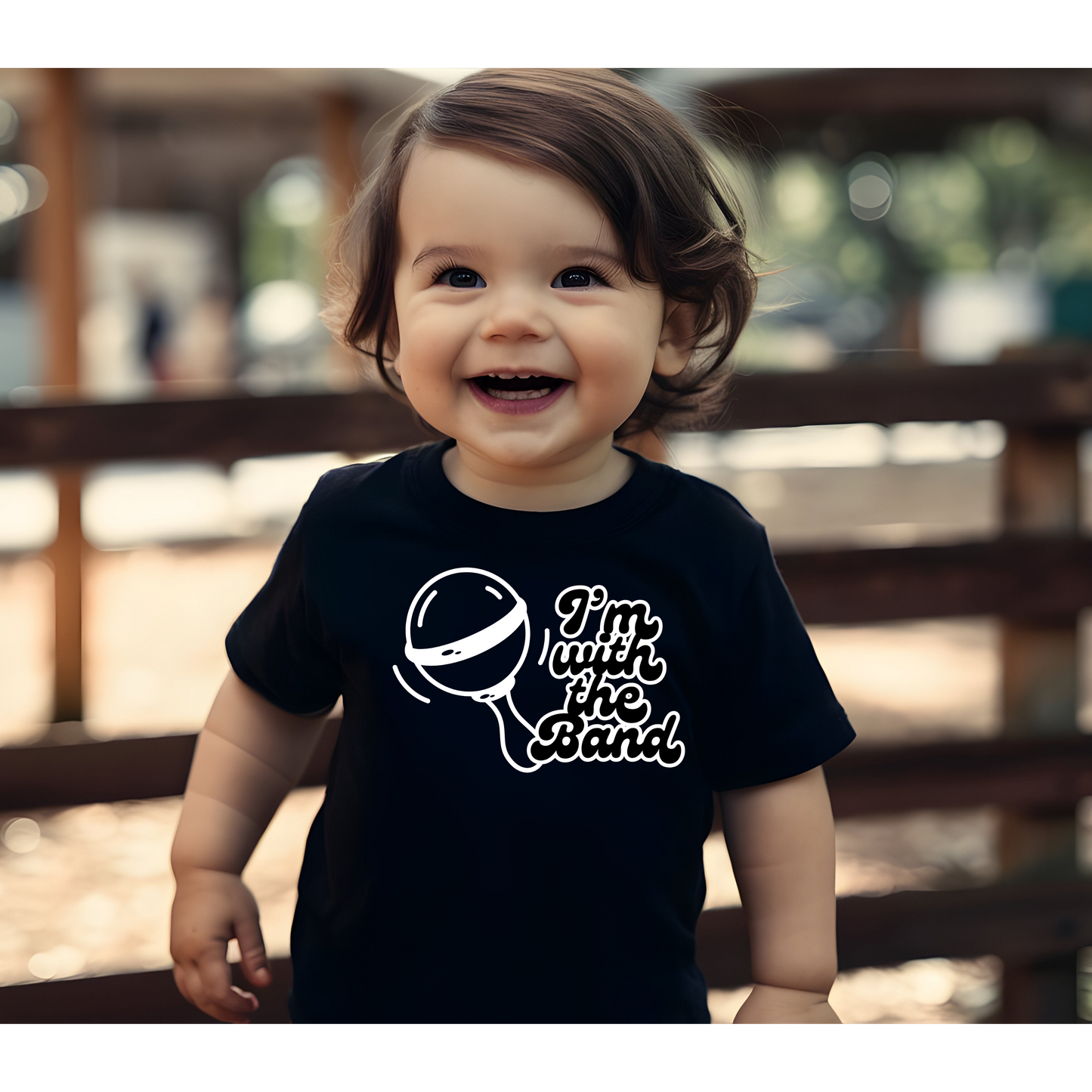I'm with the Band Baby Rattle Toddler Tee, Music Lover Gift