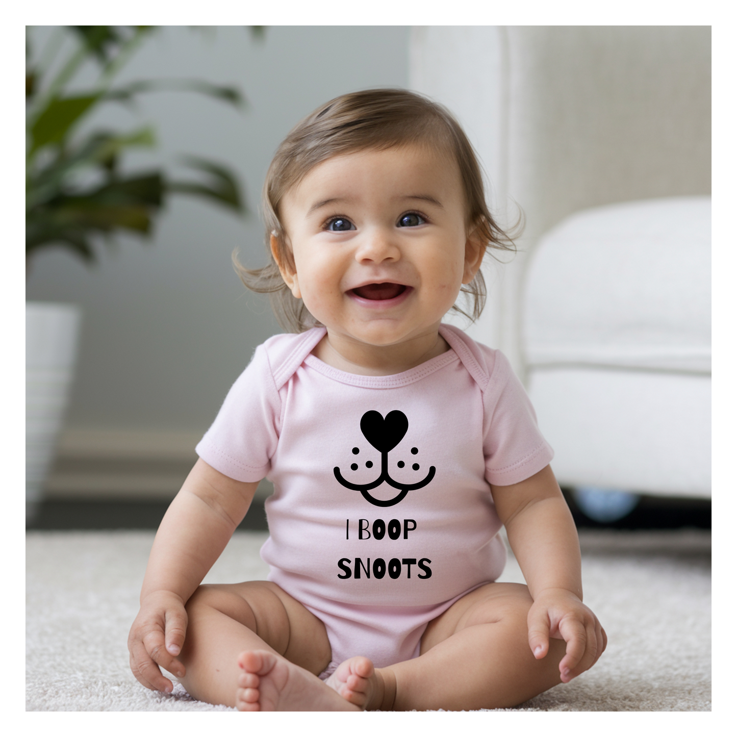 "I Boop Snoots" Cute Baby Bodysuit Design, Infant Clothing, Baby Shower Gift, Funny Baby Outfit, Newborn Gift, Animal Lover Apparel