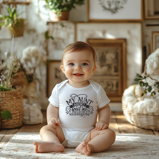 "My Aunt Doesn't Spoil Me" Lucky Baby Bodysuit, Cute Baby Onesie, Gift for New Aunts, Baby Shower Apparel, Funny Auntie Outfit, Newborn Clothing, Gift from New Aunt