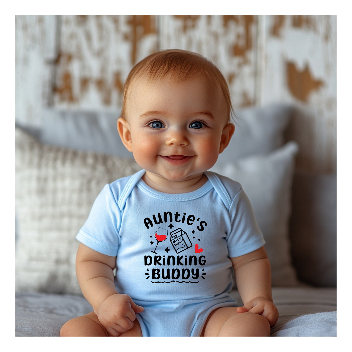 Auntie's Drinking Buddy Infant Bodysuit, Cute Baby Gift, Newborn Outfit, Baby Shower Gift, Funny Baby Clothing, Infant Apparel