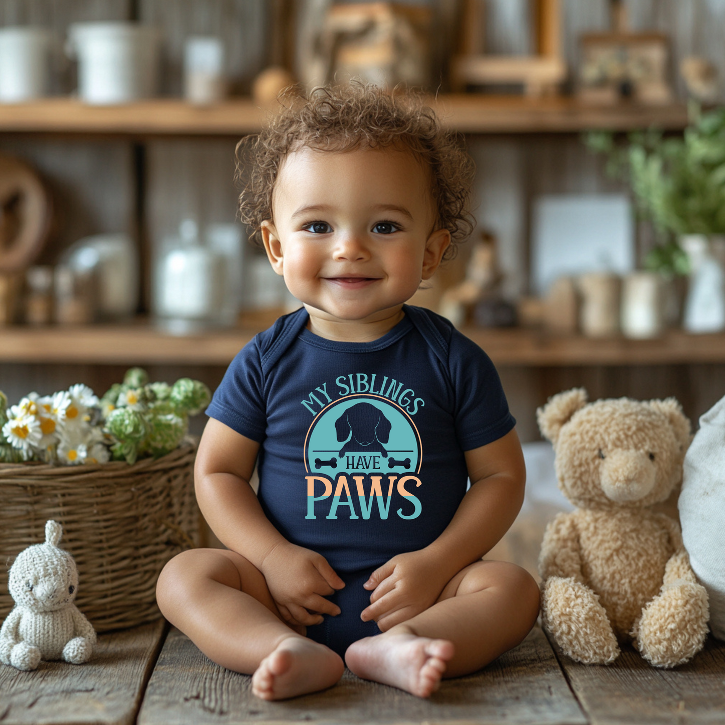 Dog Family Infant Onesie - My Siblings Have Paws