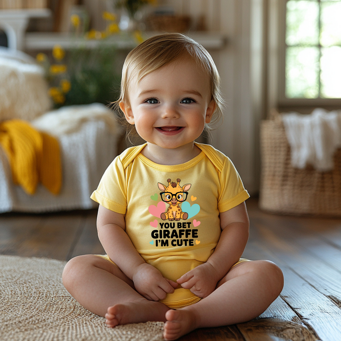 Giraffe Infant Bodysuit - You Bet Giraffe I'm Cute Onesie, Adorable Baby Outfit, Cute Baby Gift, Newborn Clothes, Toddler Apparel, Birthday Gift, Baby Shower Gift