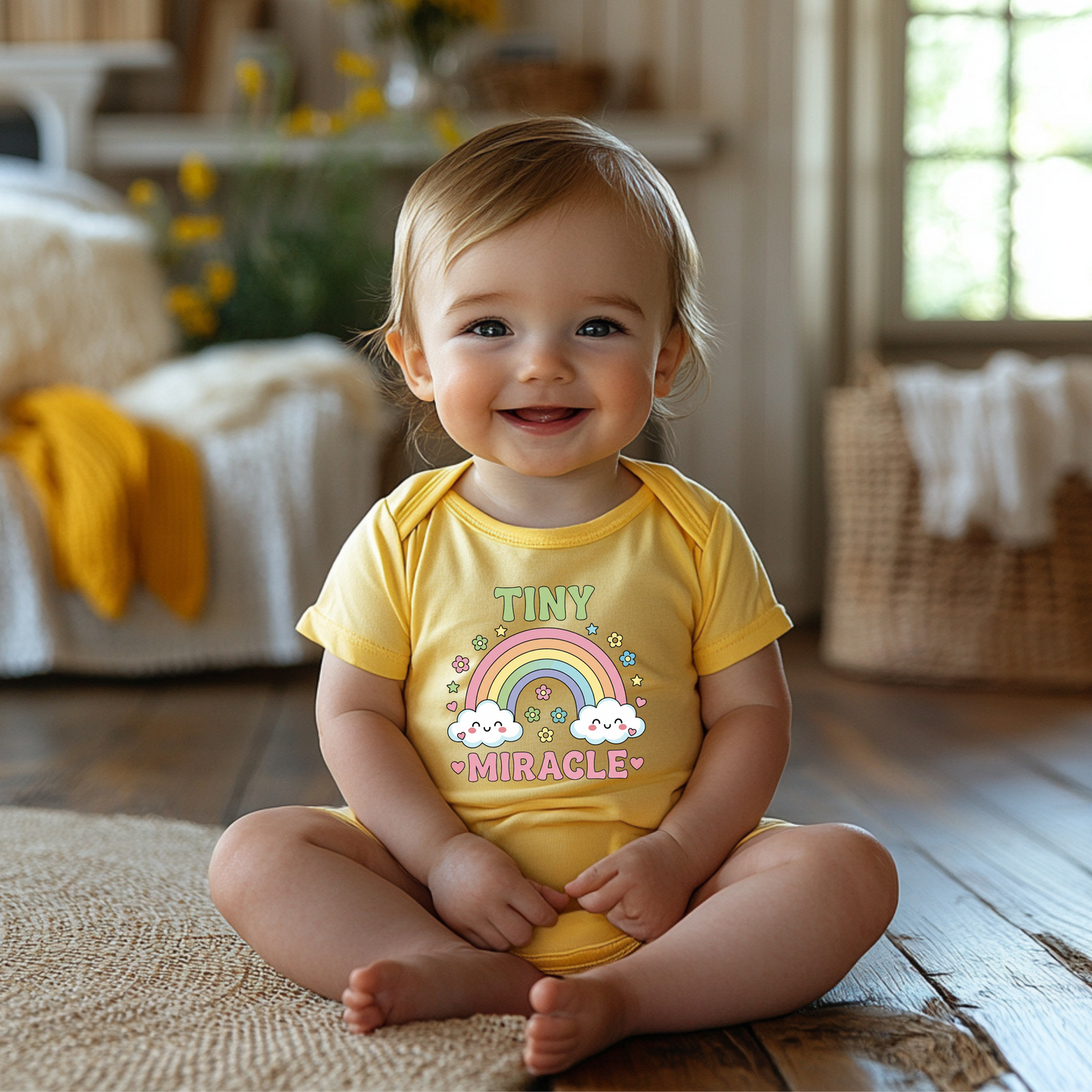 Rainbow Tiny Miracle Baby Onesie