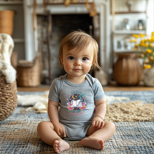 Charming Storybook Infant Bodysuit "Read Books, Be Kind, Stay Weird"| Baby Shower Gift, Newborn Outfit, Cute Onesie, Book Lover Gift, Toddler Clothing