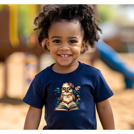 Owl Reading Toddler Tee