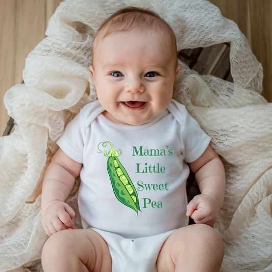 Mama's Little Sweet Pea Baby Bodysuit, Cute Infant Outfit, Baby Shower Gift, Newborn Clothing, Toddler Apparel, Adorable Babywear