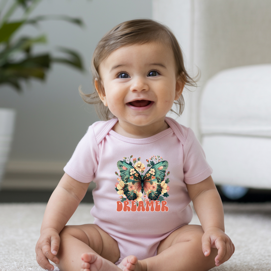 Butterfly Dreamer Infant Bodysuit, Cute Baby Outfit, Newborn Gift, Baby Shower Present, Everyday Wear, Spring Fashion
