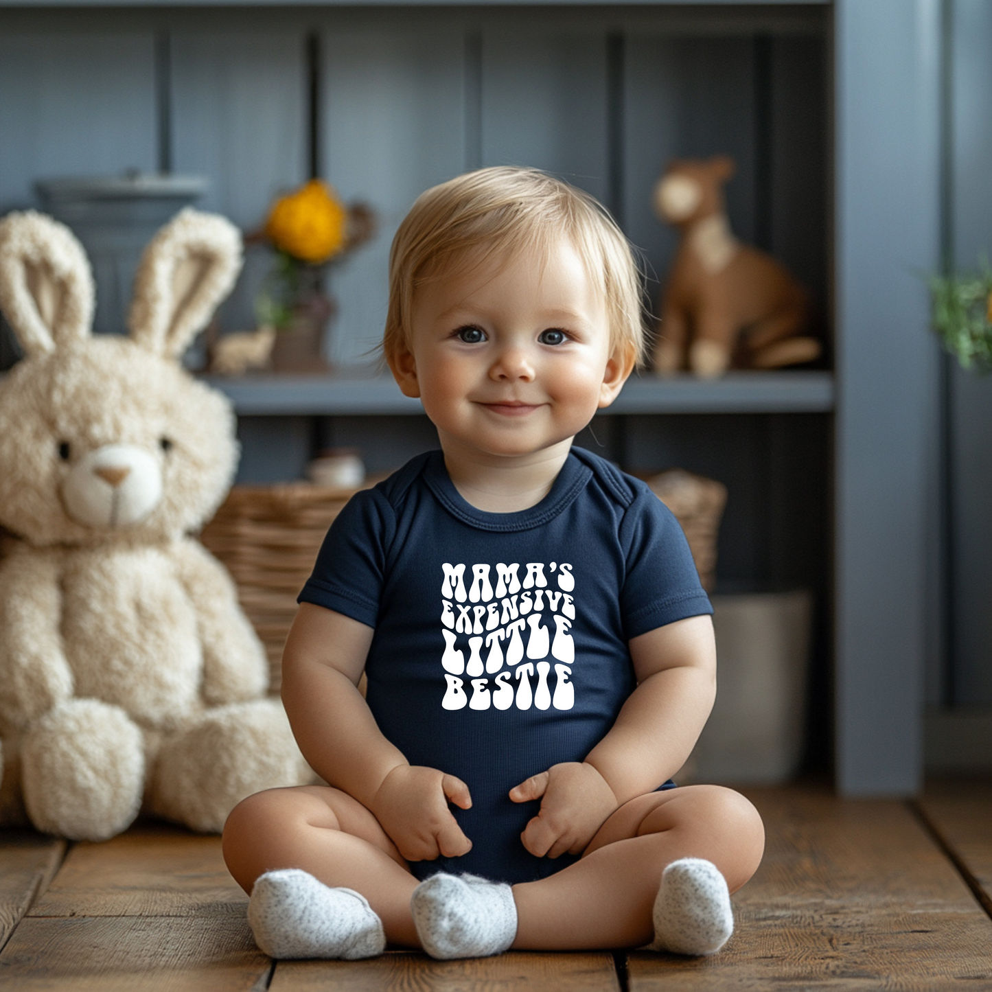 Mama's Expensive Little Bestie Baby Onesie, Funny Baby Shower Gift