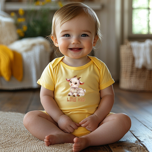Little Kid Baby Goat Infant Bodysuit - Cute Kid Goat Pun Onesie