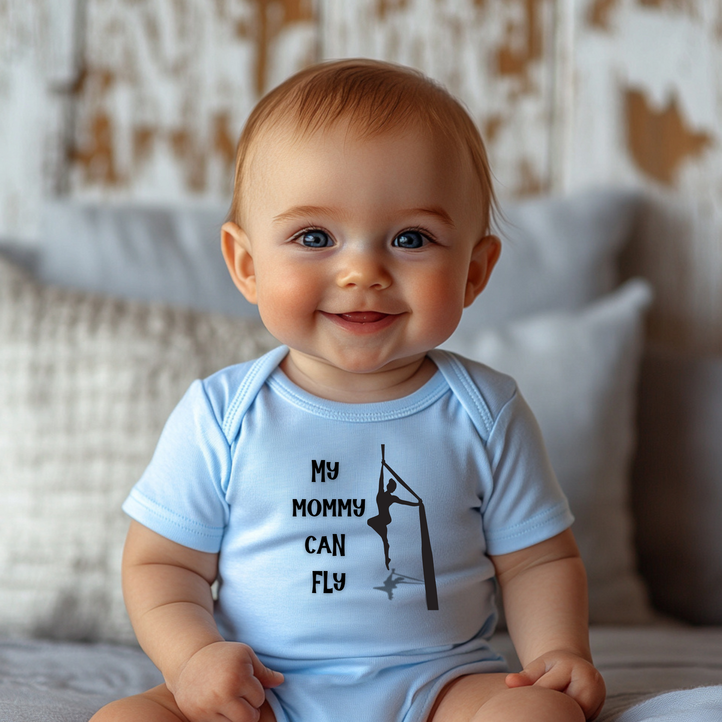 My Mommy Can Fly Aerialist Mom Infant Bodysuit - Circus Baby Onesie