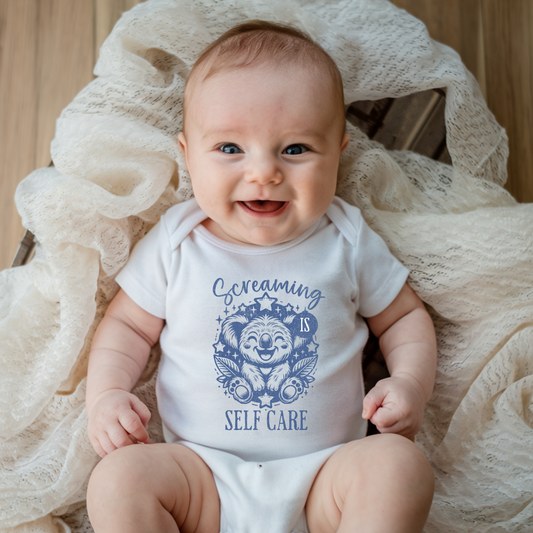 Screaming is Self Care Baby Bodysuit — Koala Onesie