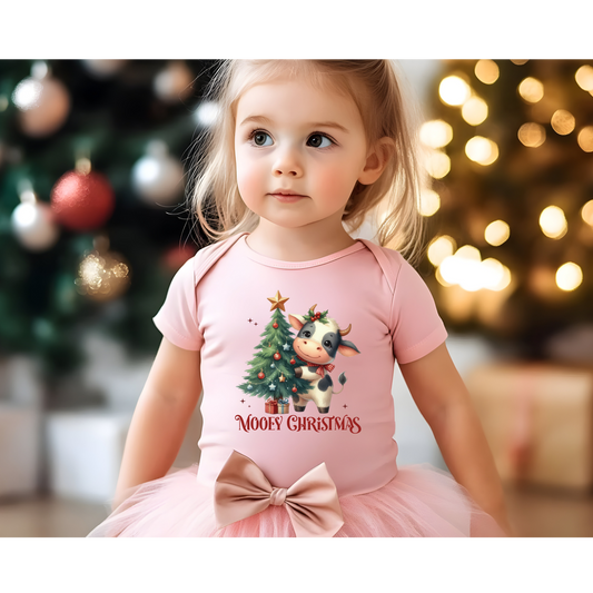 Cow 'Mooey Christmas' Baby Onesie