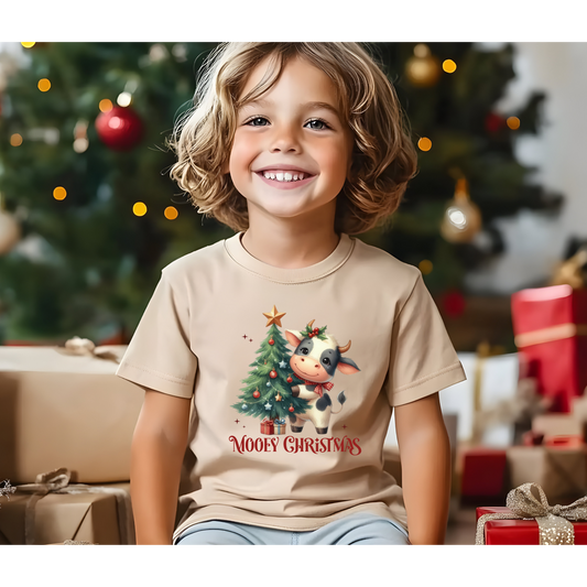 Cow Toddler Christmas Tee — 'Mooey Christmas'