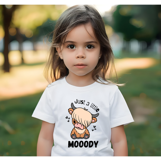 Emo Cow Toddler Tee - "Just a Little Mooody"