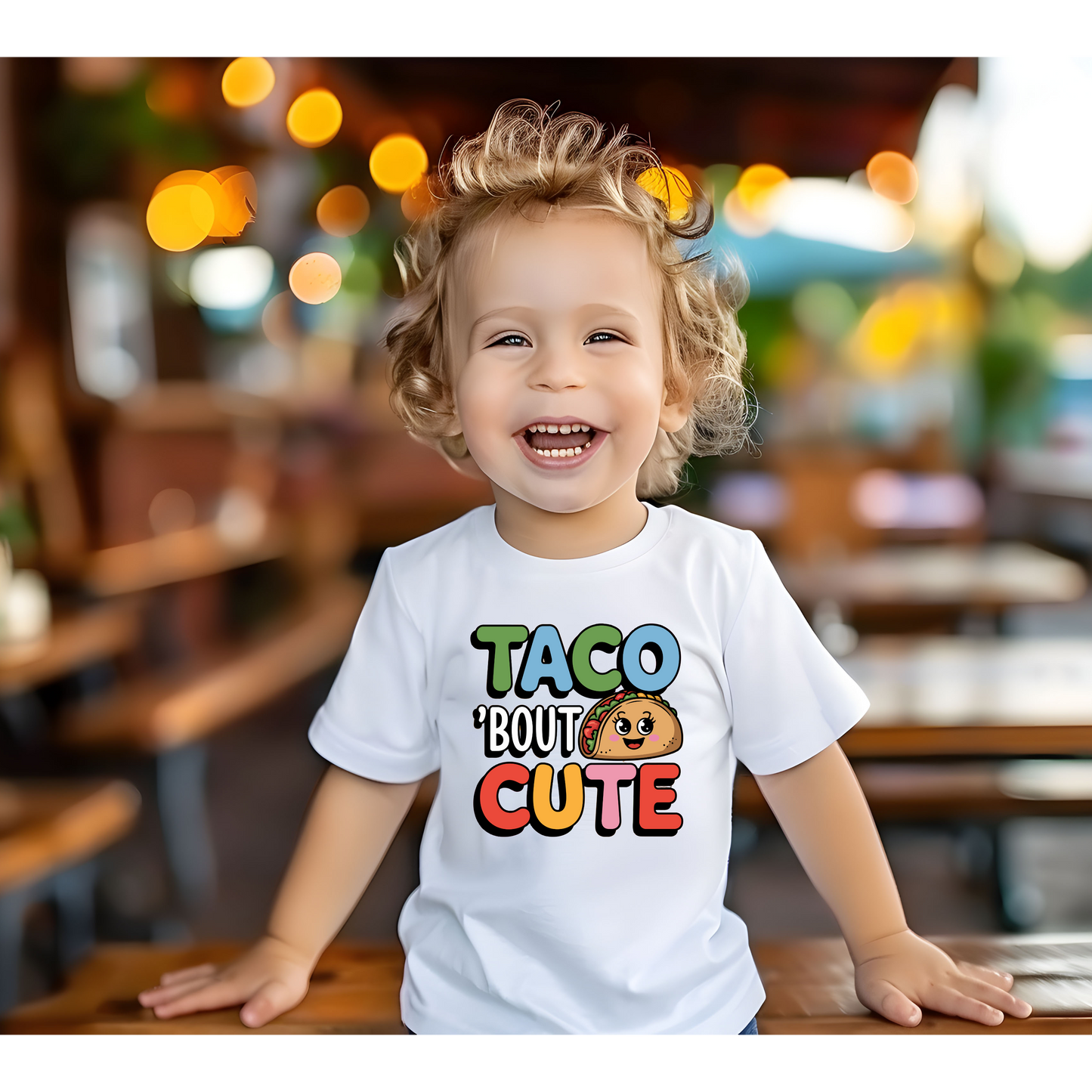 Taco 'Bout Cute Toddler Tee - Kawaii Taco Graphic