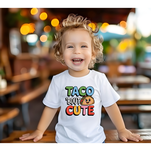 Taco 'Bout Cute Toddler Tee - Kawaii Taco Graphic