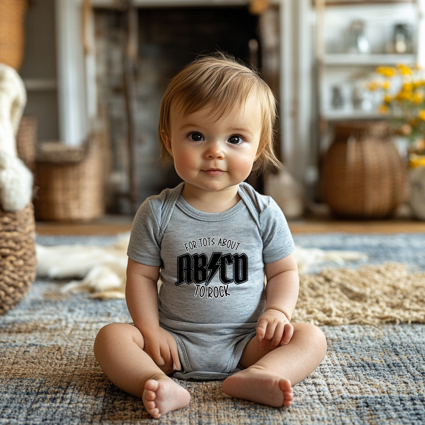 AB/CD Baby Onesie - For Tots about to Rock
