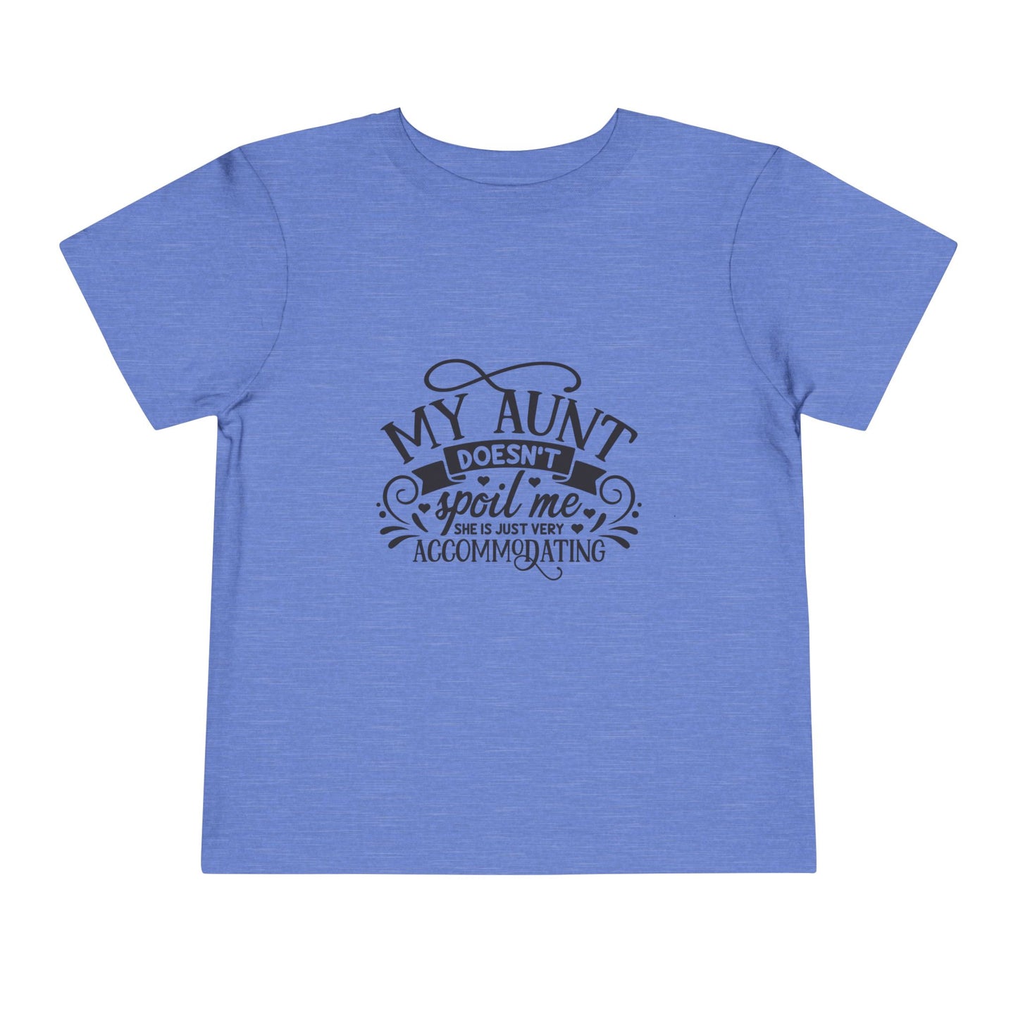 "My Aunt Doesn't Spoil Me" Lucky Toddler Short Sleeve Tee, Fun Gift for Kids, Birthday, Family Gatherings, Cute Casual Wear, Auntie Gift