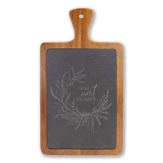 Engraved 'Home Sweet Home' Slate Charcuterie Board