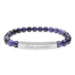 Engraved Natural Stone Stretch Bar Bracelet — "I am Grateful"