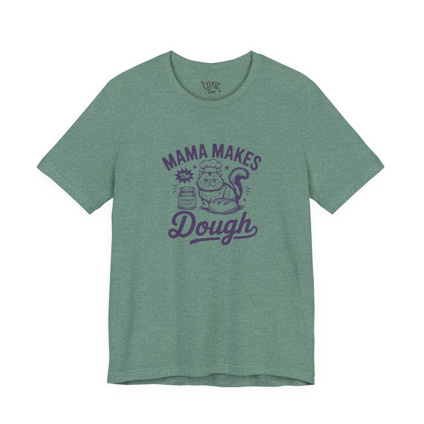 Mama Makes the Dough Cat T-Shirt | Fun Cooking Tee | Gift for Moms | Baking Shirt | Cute Foodie Apparel | Kitchen Lover's Gift