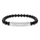 Engraved Natural Stone Stretch Bar Bracelet — "I am Grateful"