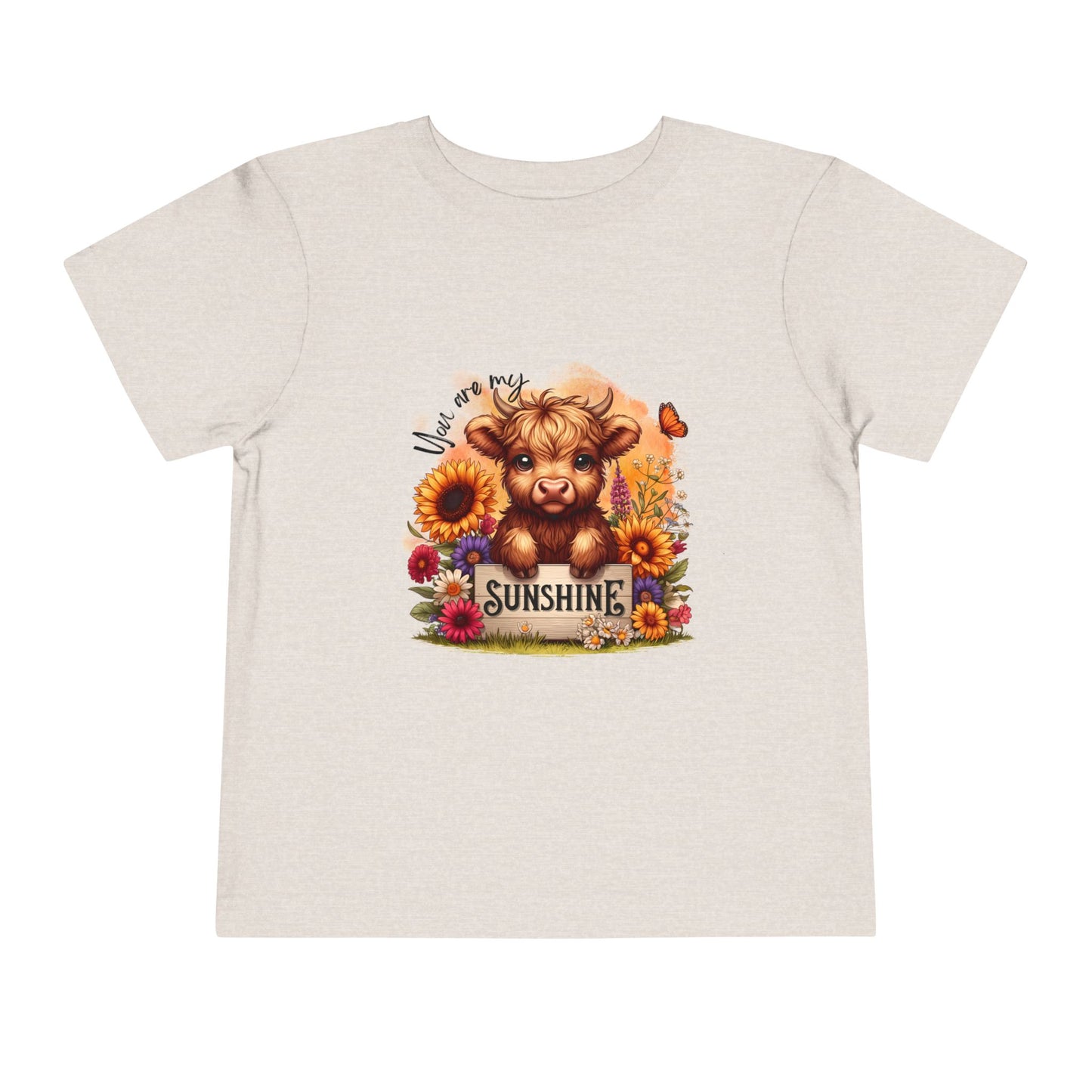 You Are My Sunshine Toddler Tee -  Baby Highland Cow Print