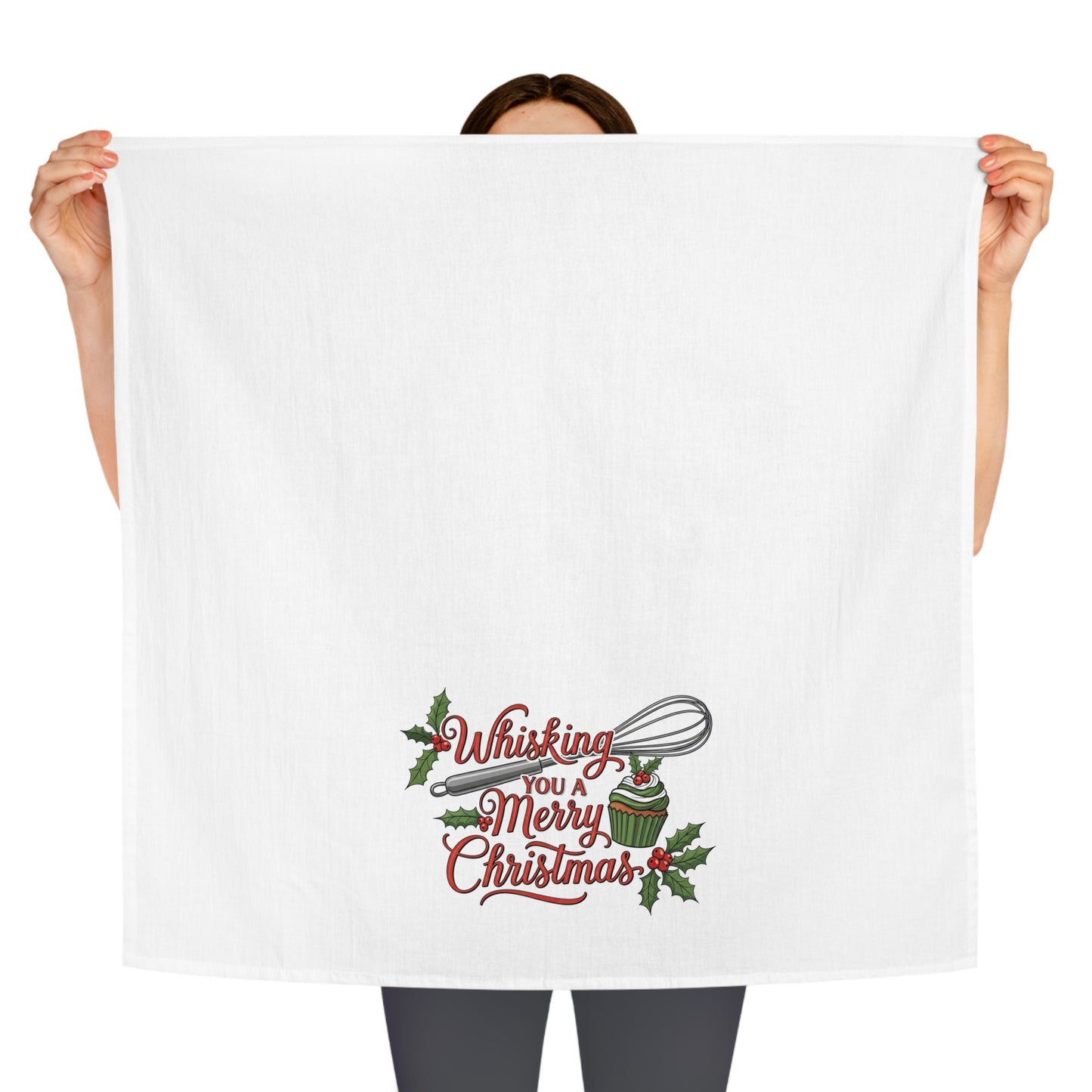 Whisking You Merry Christmas Christmas Kitchen Tea Towel,  Christmas Cookies Towel, Holiday Decor, Festive Gift, Baking Towel, Christmas Gift Idea