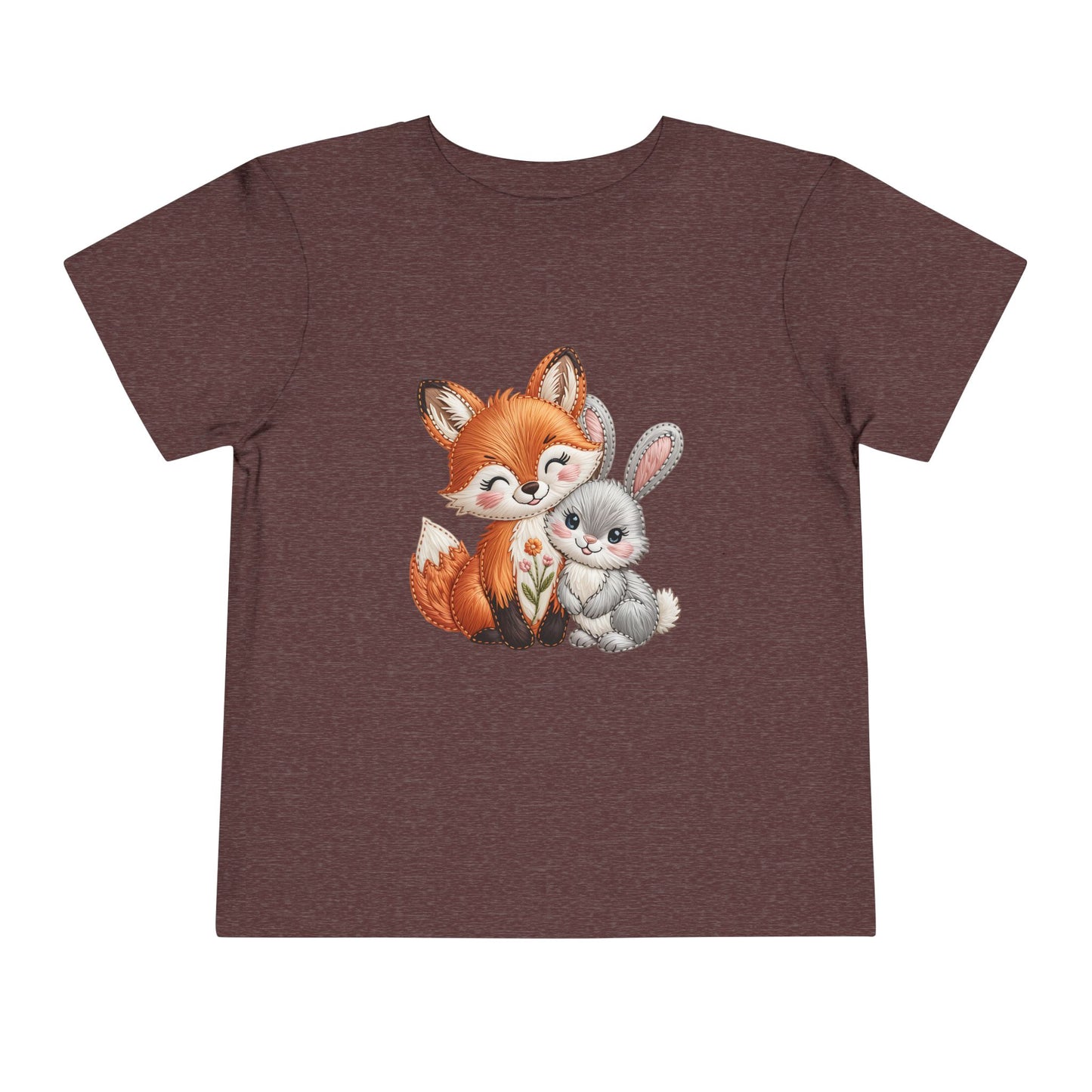 Animal Friends Toddler Tee, Kids Short Sleeve Shirt, Baby Shower Gift, Toddler Apparel, Fox and Bunny Design