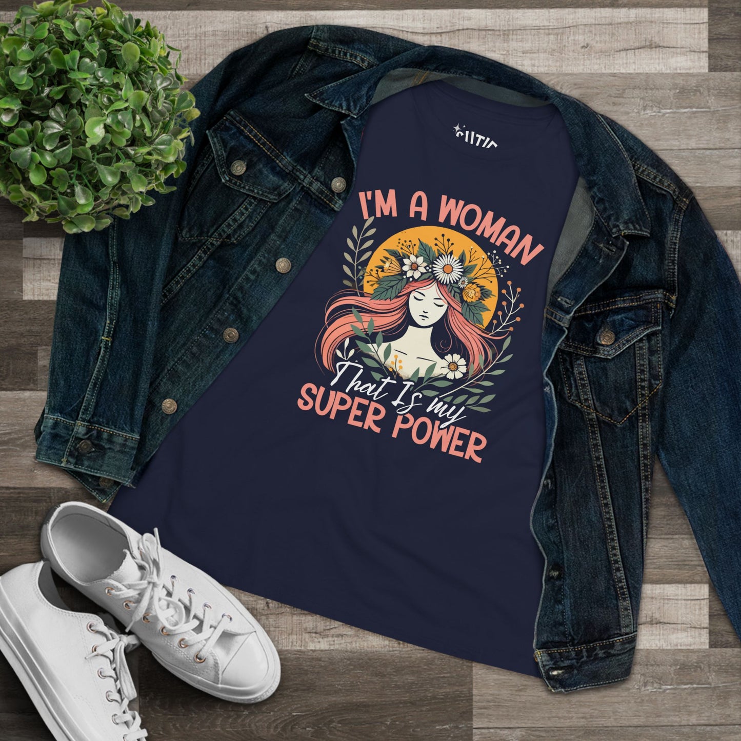 Empowered Women's Cotton Tee - Celebrate Strength, Feminine Power Shirt, Inspiring Gift, Women's Day, Casual Wear, Motivational Tee