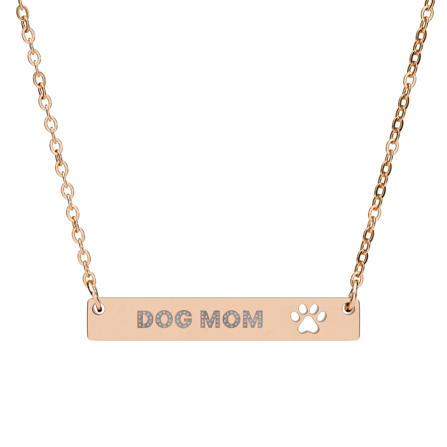 Dog Mom Necklace Cutout Paw Bar