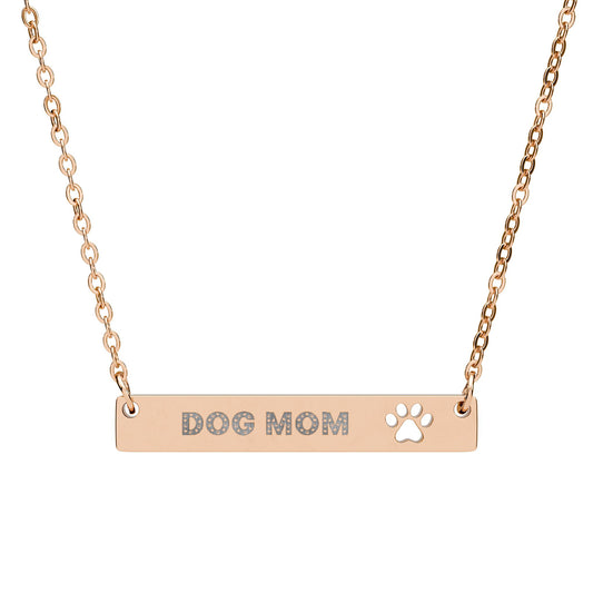 Dog Mom Necklace Cutout Paw Bar