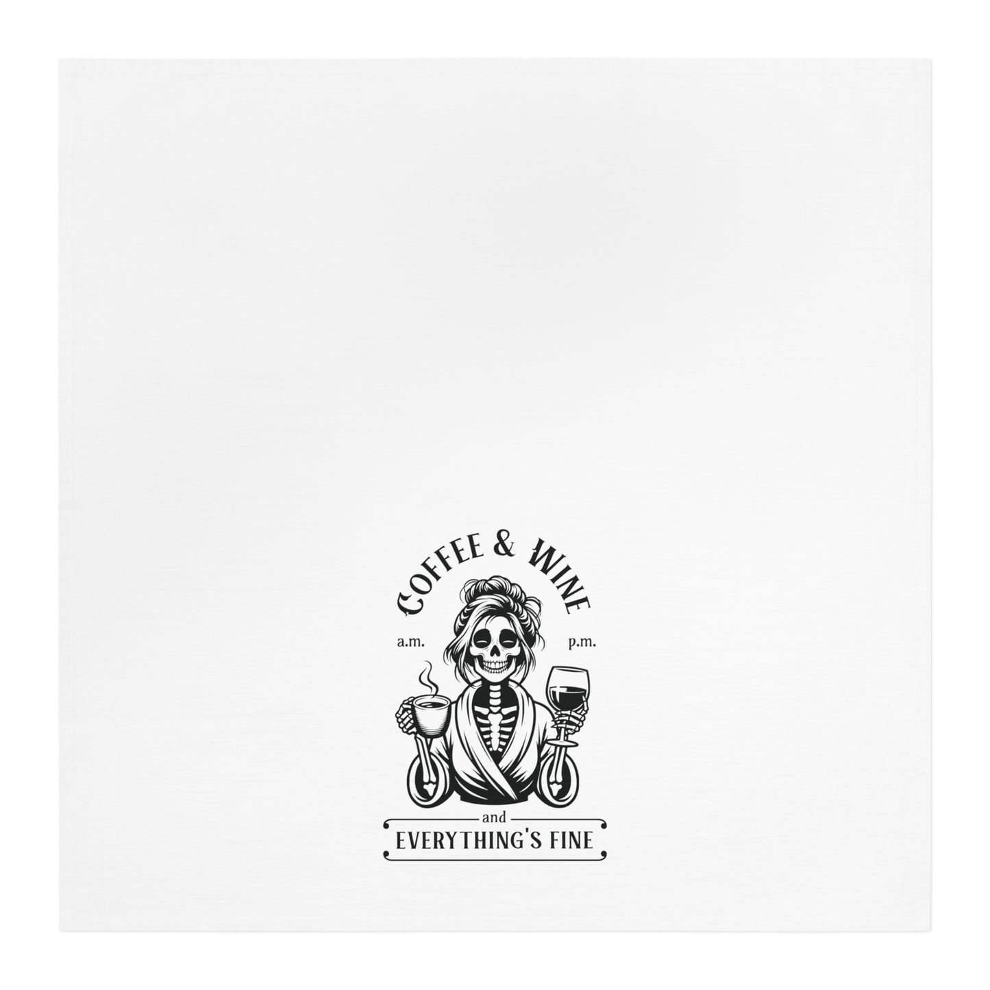 Skeleton Coffee and Wine Tea Towel