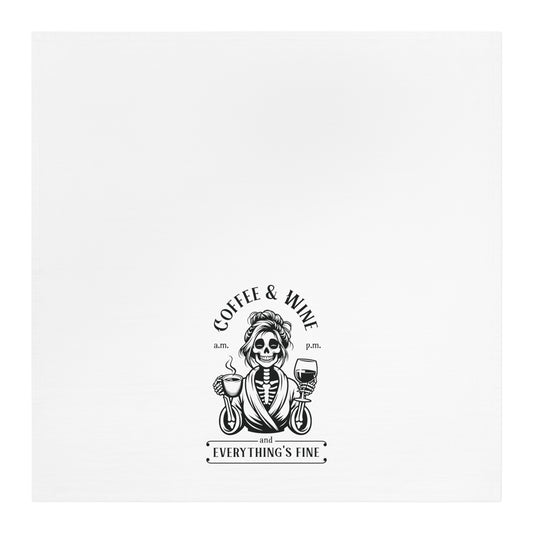Skeleton Coffee and Wine Tea Towel