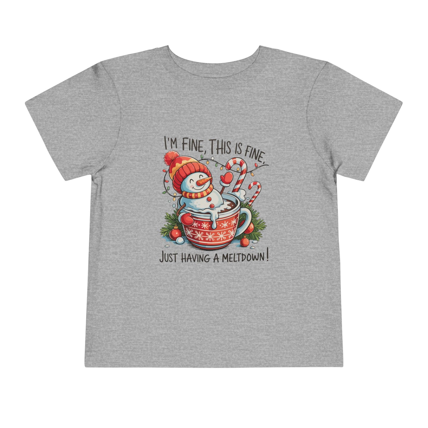Holiday Meltdown Snowman Toddler Tee - Funny Christmas Stress Gift