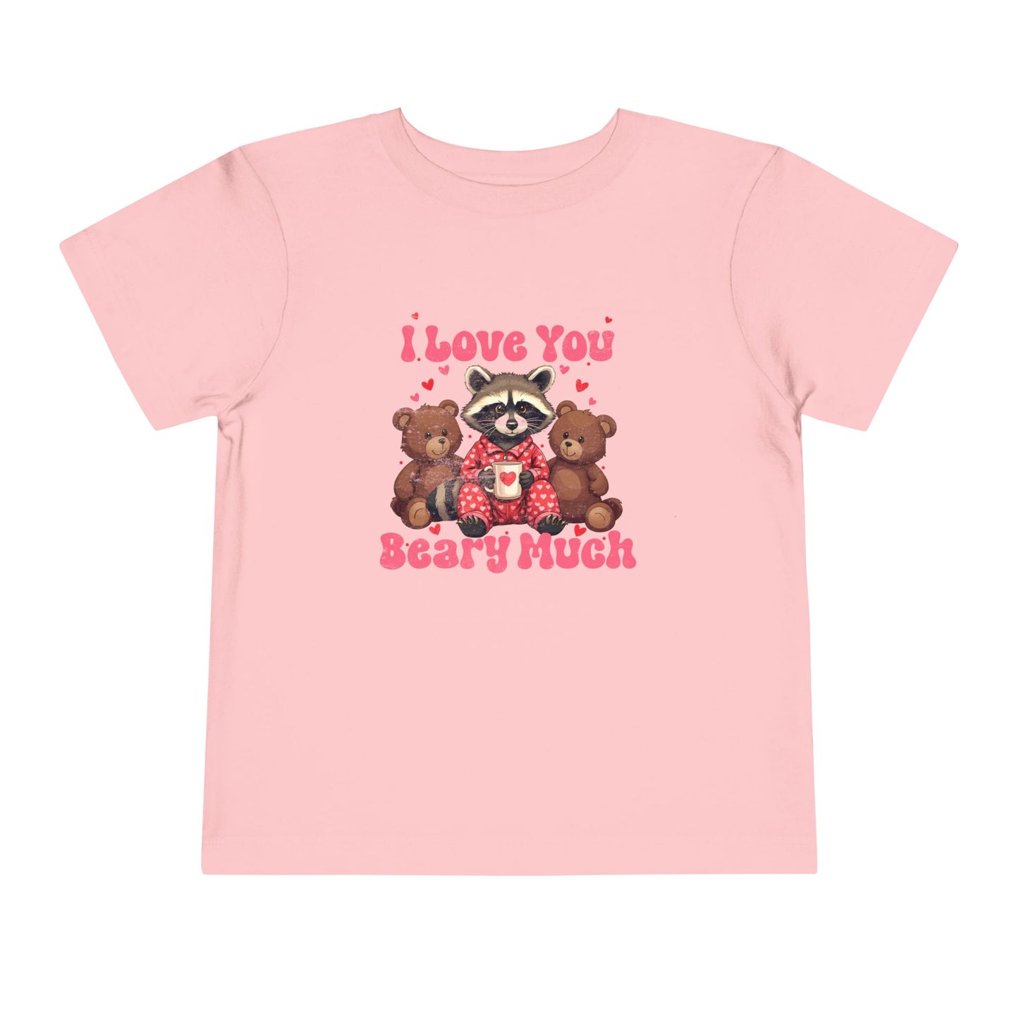 I Love You Beary Much Toddler Tee -  Raccoon in Pajamas \