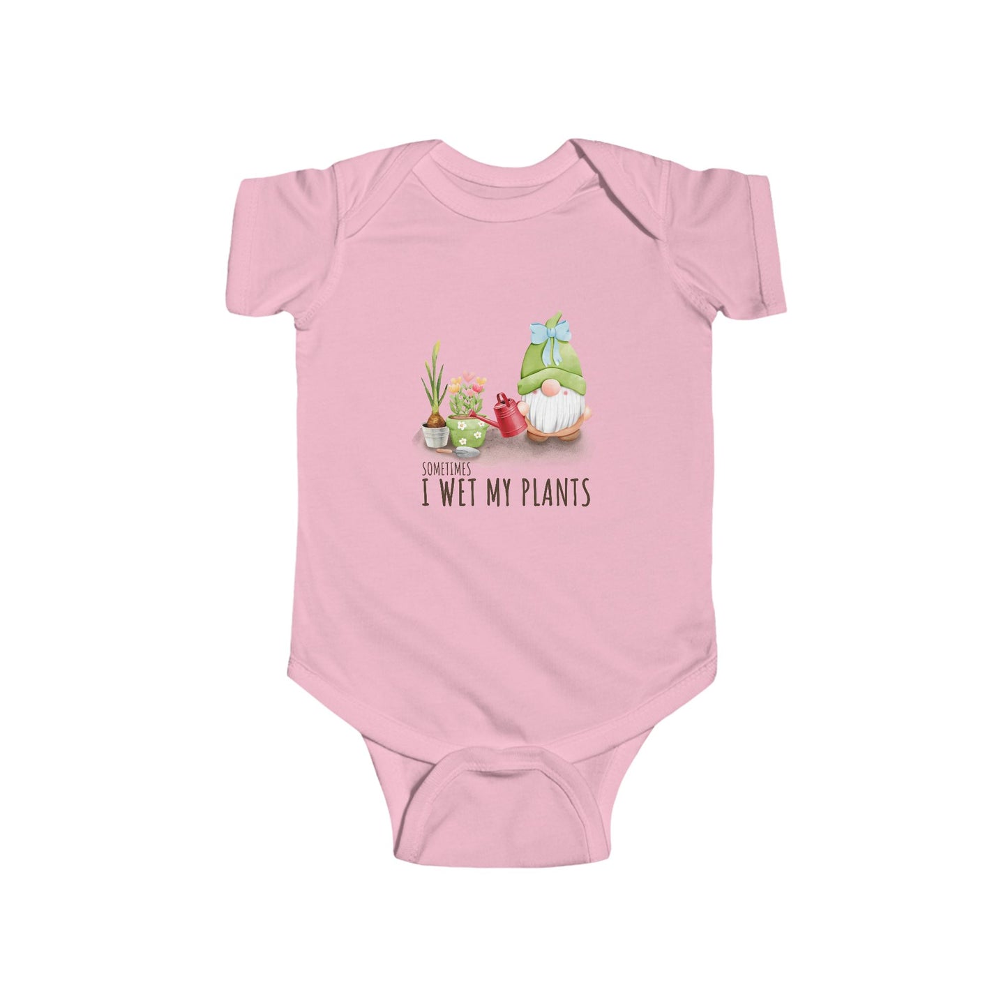 Garden Gnome Baby Onesie — "I Wet My Plants"