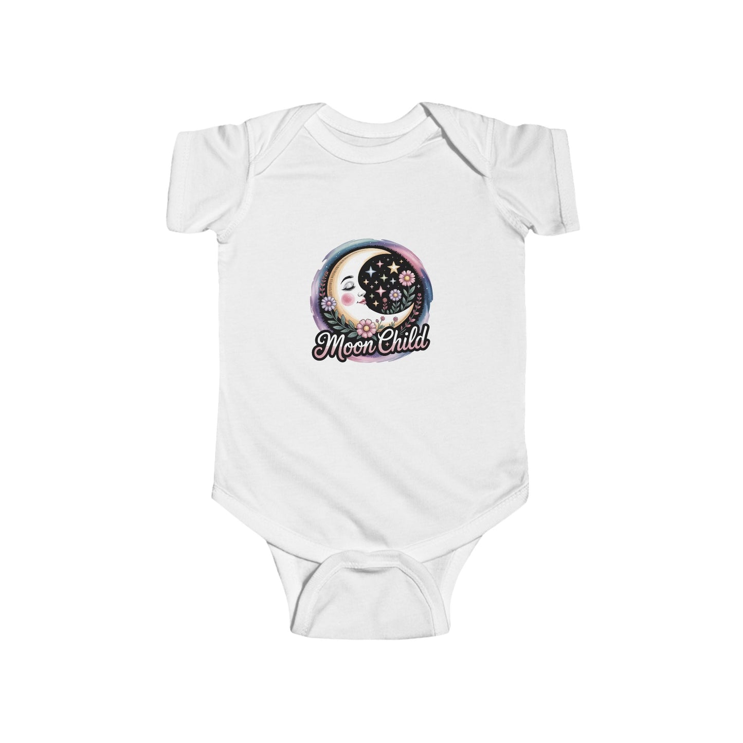 Moon Child  Boho Infant Bodysuit, Cute Baby Outfit, Baby Shower Gift, Newborn Clothes, Celestial Baby Wear, Astrology Baby Gift